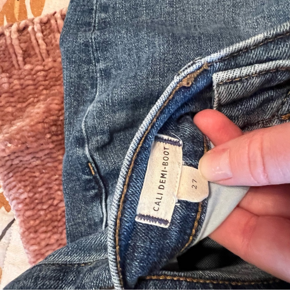 Madewell Cali Demi Boot Jeans Glenside Wash 99 Cotton NG351 Size 27 - Picture 9 of 10